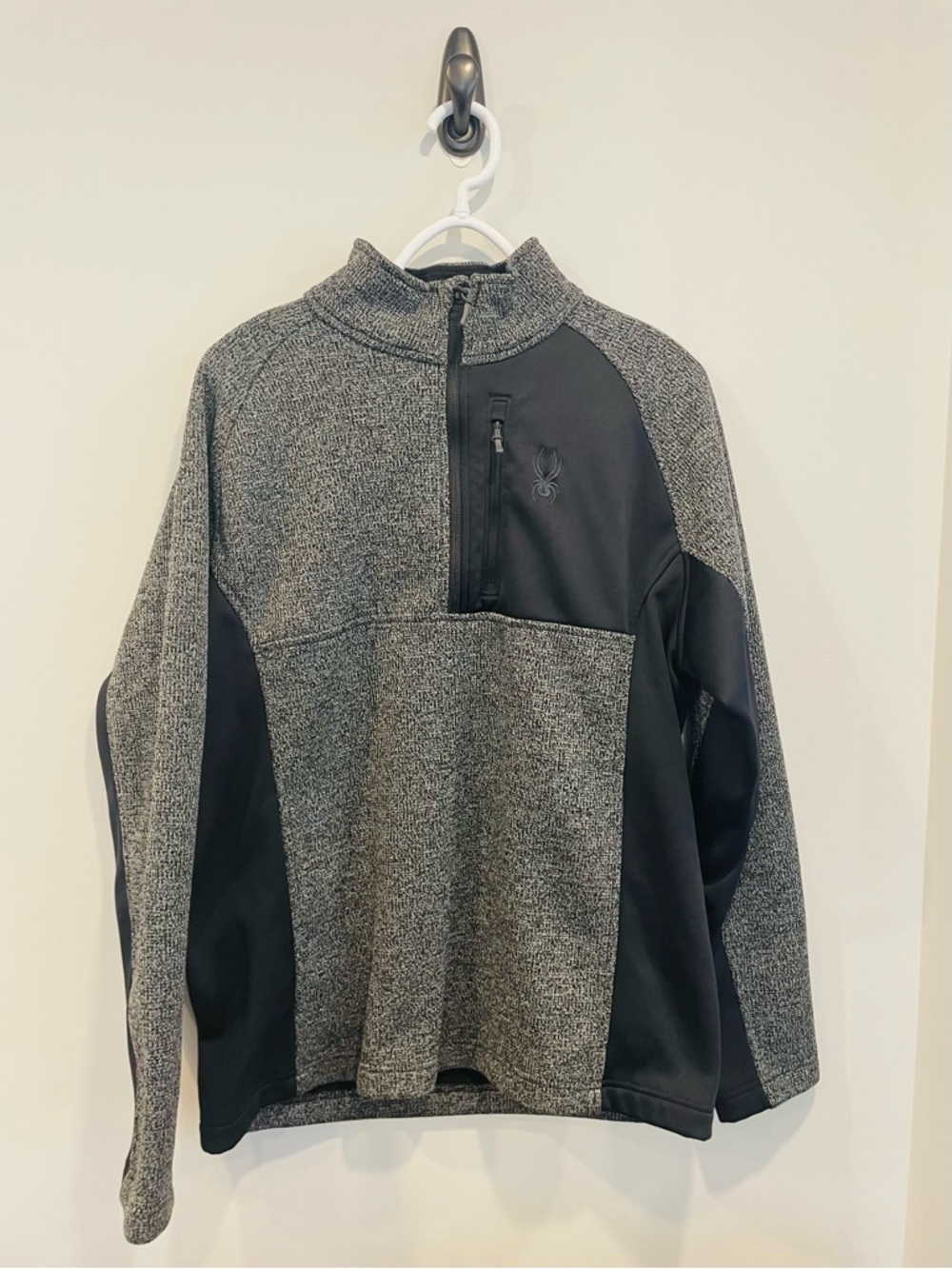 Spyder Men’s Gray and Black Half-Zip Performance Pullover